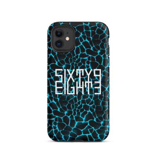 Sixty Eight 93 Logo White Boa Aqua Blue Tough iPhone Case