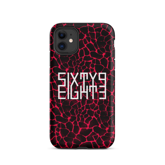 Sixty Eight 93 Logo White Boa Red & Black Tough iPhone Case