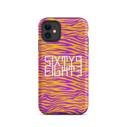 Sixty Eight 93 Logo White Zebra Purange Tough iPhone Case