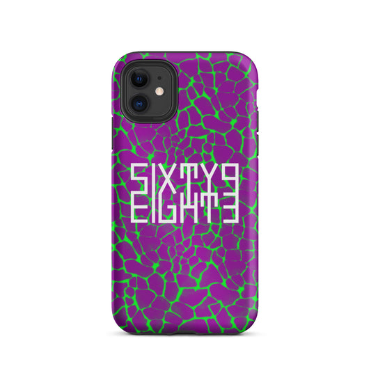Sixty Eight 93 Logo White Boa Purple Lime Tough iPhone Case