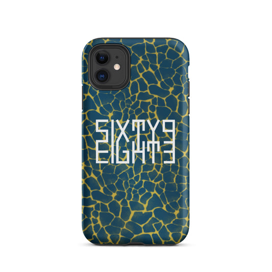 Sixty Eight 93 Logo White Boa Royal Blue & Gold Tough iPhone Case