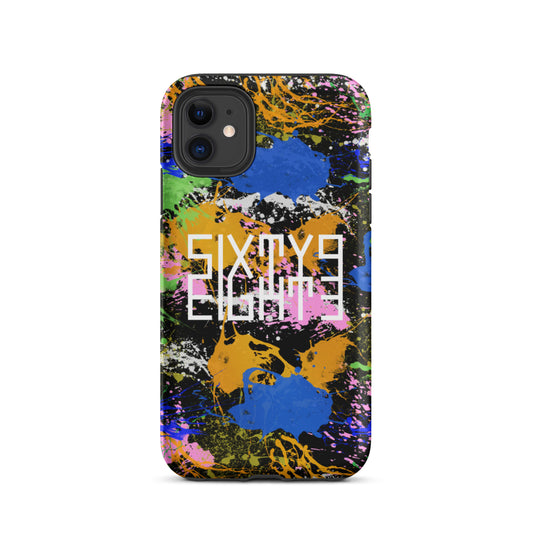 Sixty Eight 93 Logo White Splatter #2 Tough iPhone Case