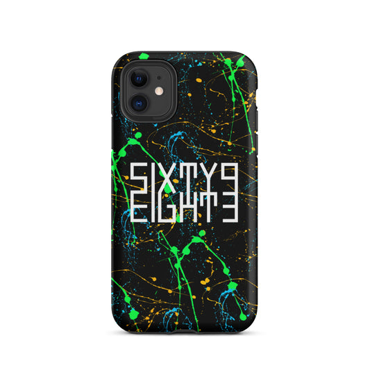 Sixty Eight 93 Logo White Splatter #4 Tough iPhone Case