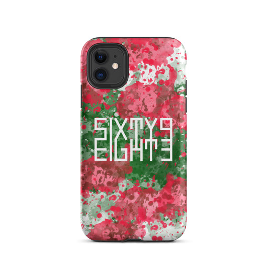 Sixty Eight 93 Logo White Crème Rose Green Tough iPhone Case