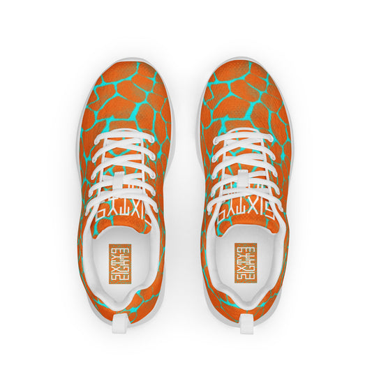 Sixty Eight 93 Logo White Boa Orange & Aqua Blue Women’s Athletic Shoes