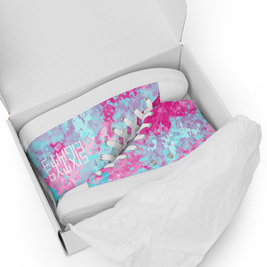 Sixty Eight 93 Logo White Blue Raspberry Women's High Top Shoes