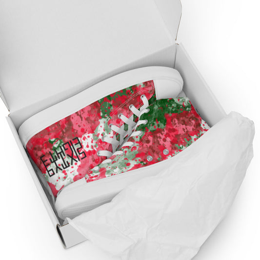 Sixty Eight 93 Logo Black Crème Rose Green Women's High Top Shoes