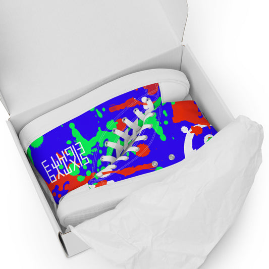 Sixty Eight 93 Logo White Splatter #15 Women's High Top Shoes