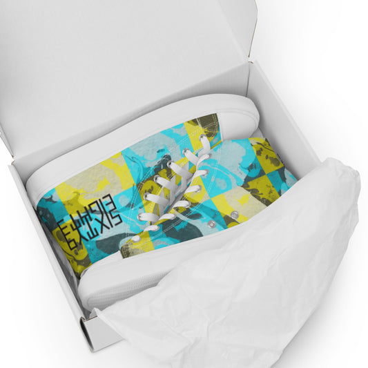 Sixty Eight 93 Logo Black Marble #2 Women's High Top Shoes