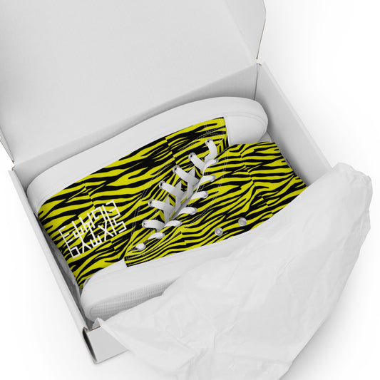 Sixty Eight 93 Logo White Zebra Black Lemonade Women's High Top Shoes