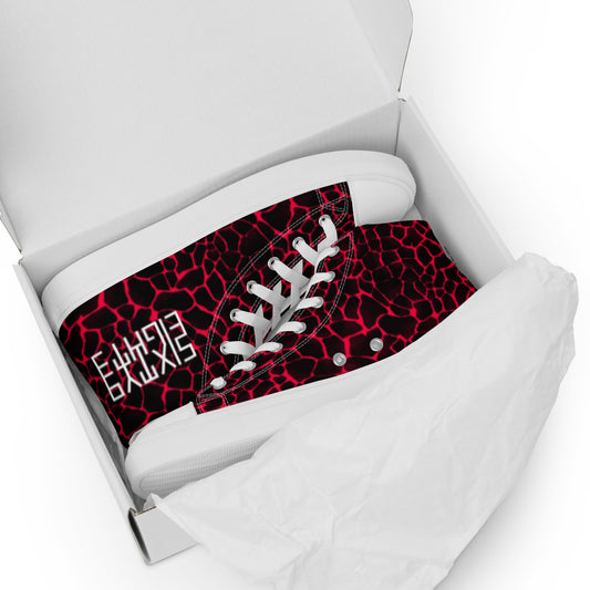 Sixty Eight 93 Logo White Boa Red & Black Women's High Top Shoes