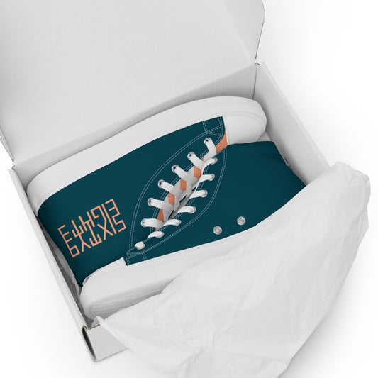 Sixty Eight 93 Logo Dark Teal Peach Women's High Top Shoes