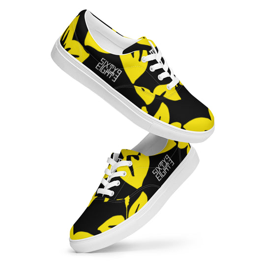 Sixty Eight 93 Logo White Hibiscus Gold & Black Women's Low Top Shoes