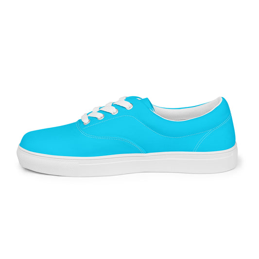 Sixty Eight 93 Logo White & Aqua Blue Women's Low Top Shoes