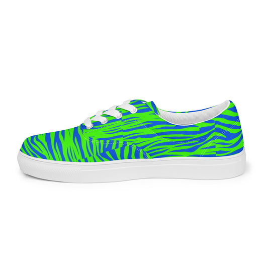 Sixty Eight 93 Logo White Zebra Blueberry Lime Women's Low Top Shoes