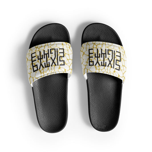 Sixty Eight 93 Logo Black Boa White Gold Women’s Slides