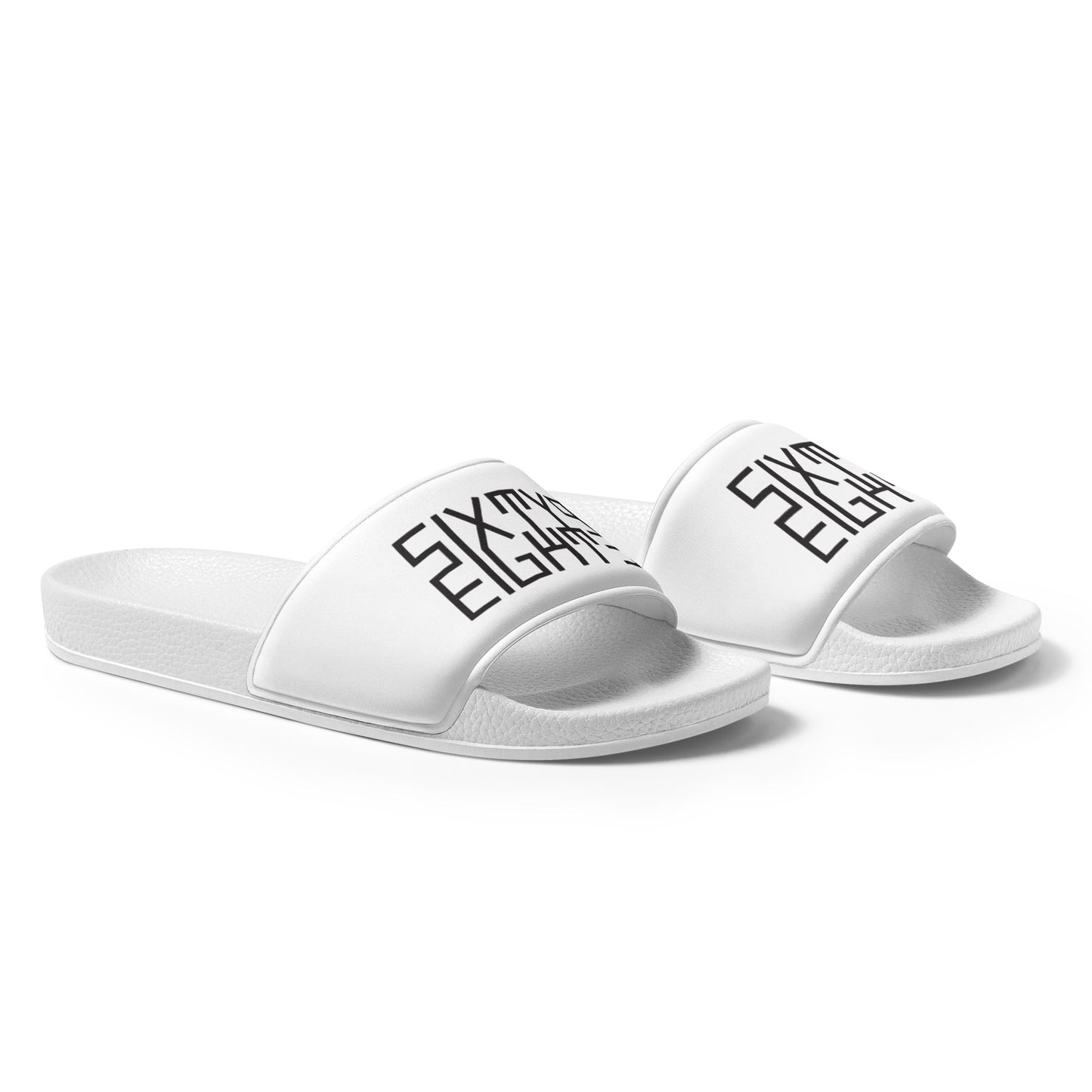 Sixty Eight 93 Logo Black & White Women's Slides