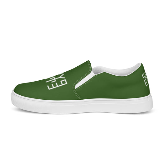 Sixty Eight 93 Logo White & Forest Green Women's Slip On Shoes
