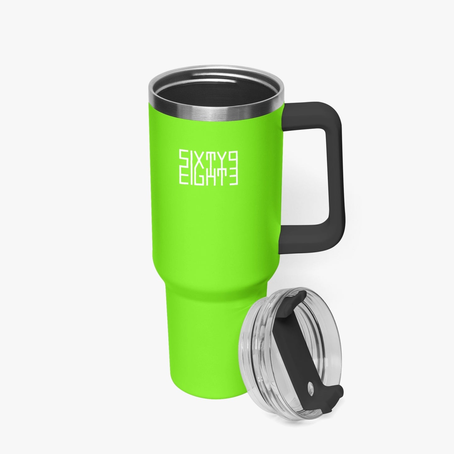 Sixty Eight 93 Logo White Lime Green 40oz Hydrator Tumbler Cup