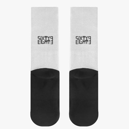 Sixty Eight 93 Logo Black White Reinforced Sports Socks