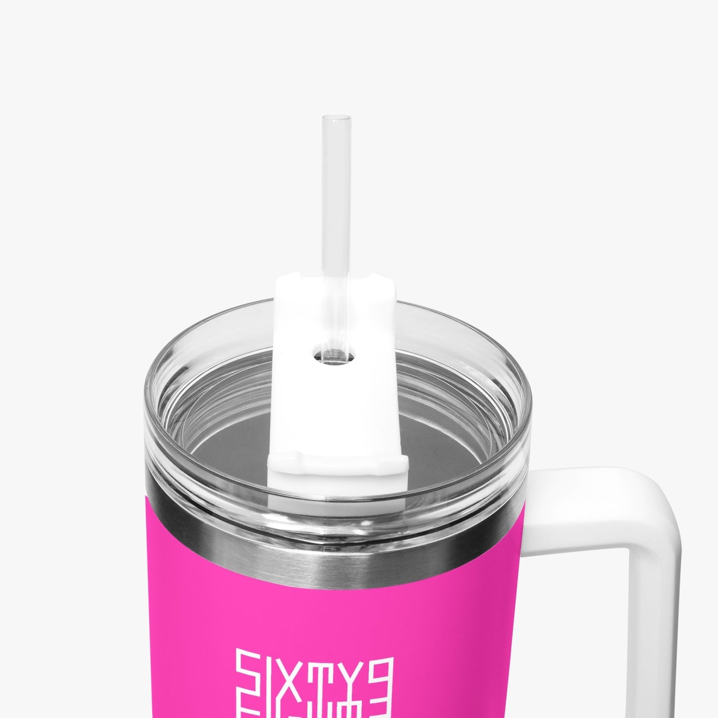 Sixty Eight 93 Logo White Fuchsia 40oz Hydrator Tumbler Cup