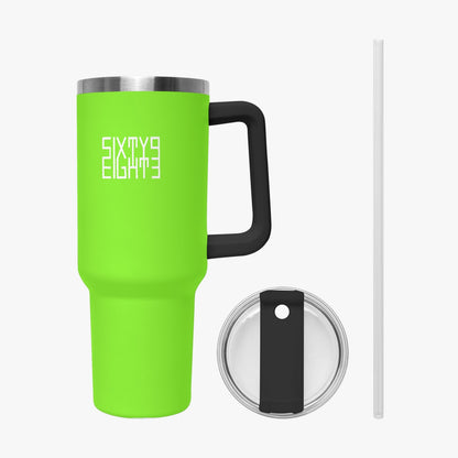 Sixty Eight 93 Logo White Lime Green 40oz Hydrator Tumbler Cup