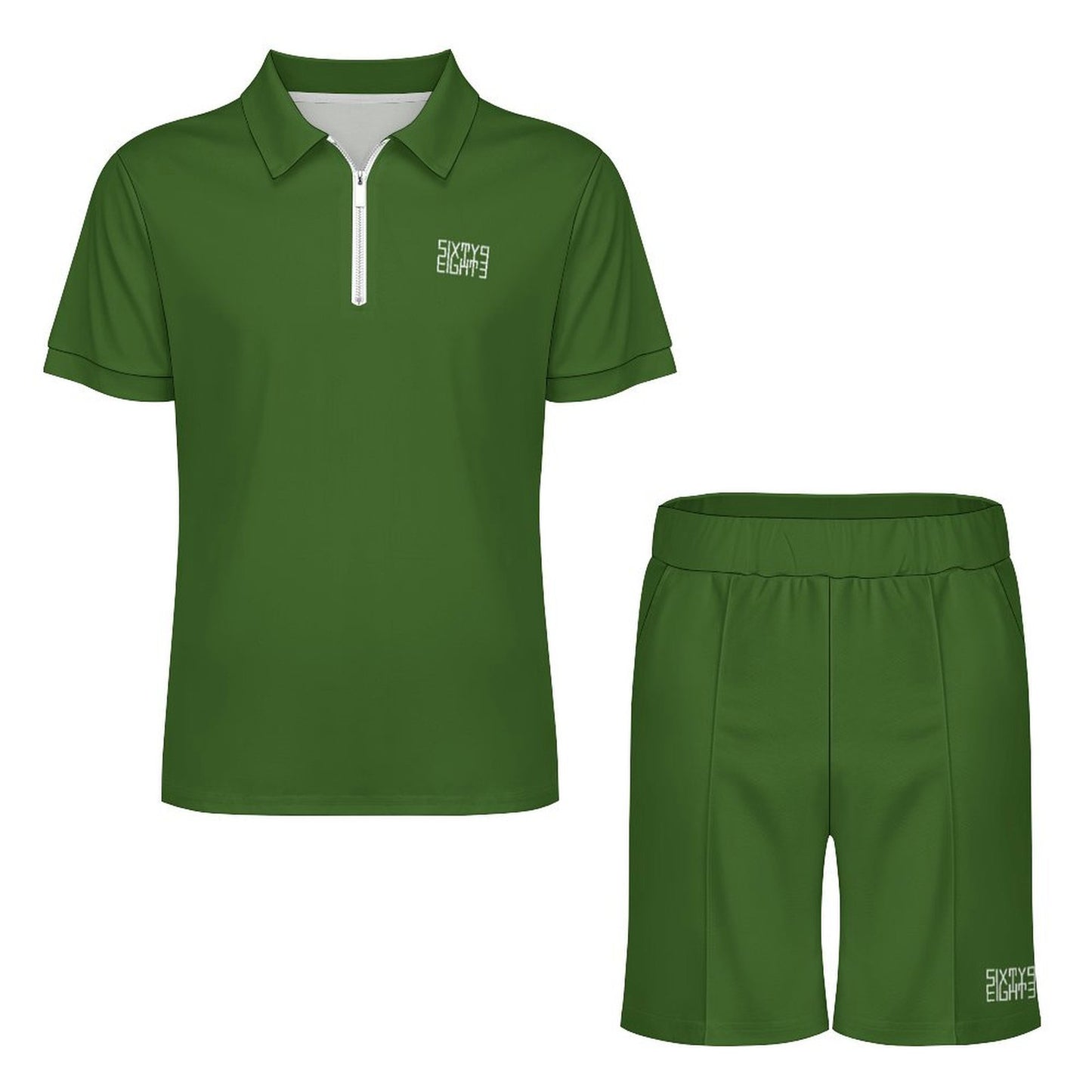 Sixty Eight 93 Men's Mughal Green Zip-Up Polo Set
