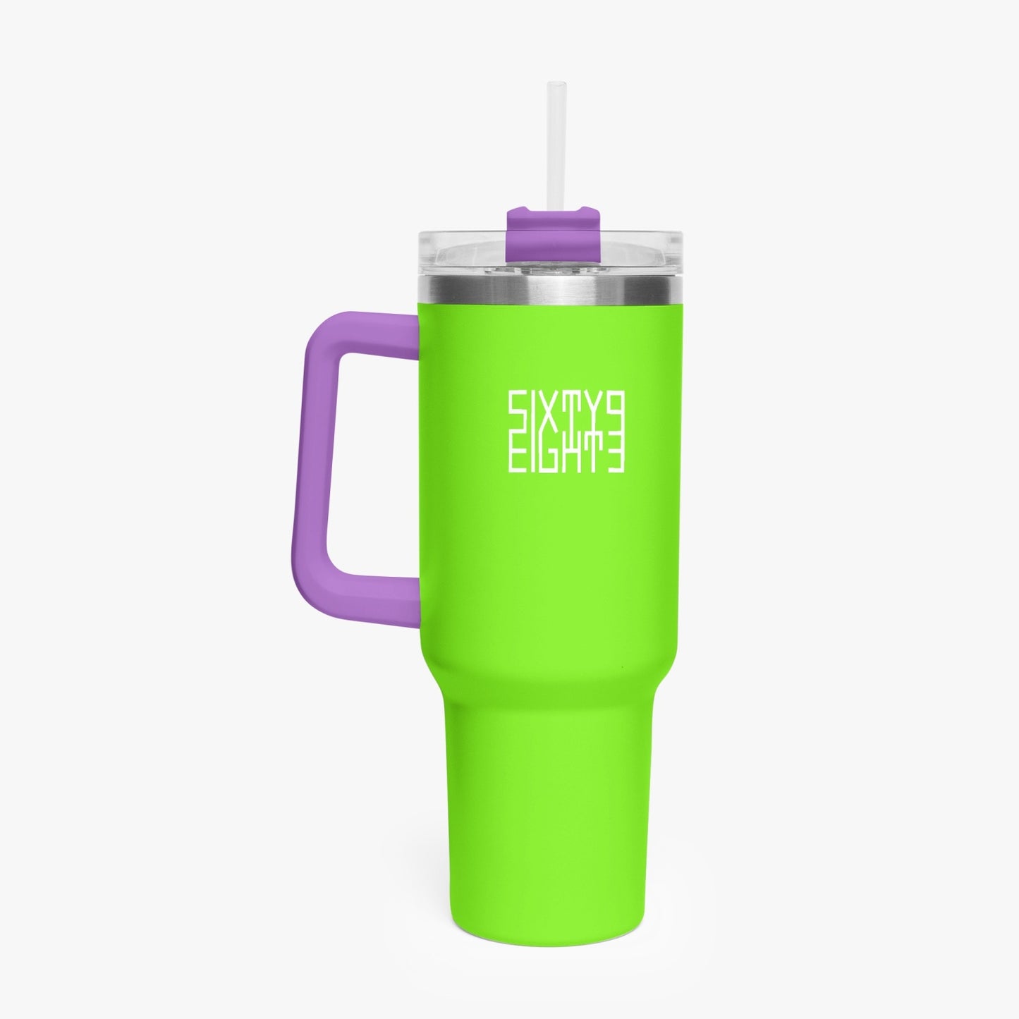 Sixty Eight 93 Logo White Lime Green 40oz Hydrator Tumbler Cup