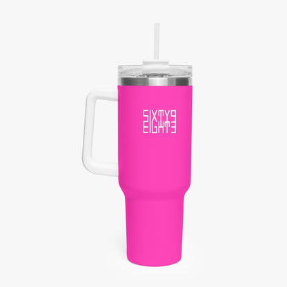 Sixty Eight 93 Logo White Fuchsia 40oz Hydrator Tumbler Cup