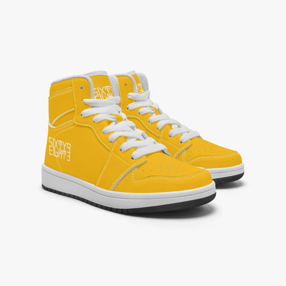 Sixty Eight 93 Logo White Orange Kids High-Top Shoes