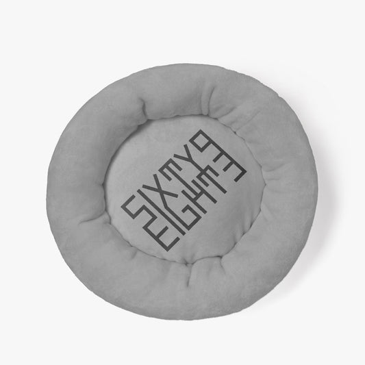 Sixty Eight 93 Logo Black Grey Round Large Size Pet Bed