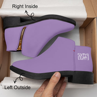 Sixty Eight 93 Logo White Purple Mountain Majesty Suede Zipper Boots