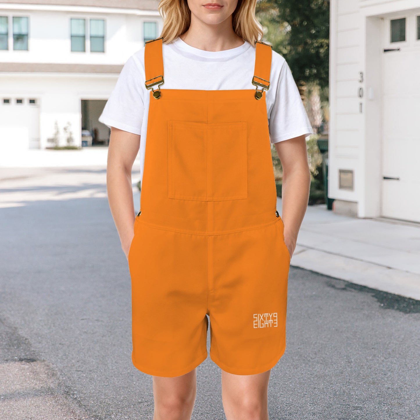 Sixty Eight 93 Logo White Orange Overalls