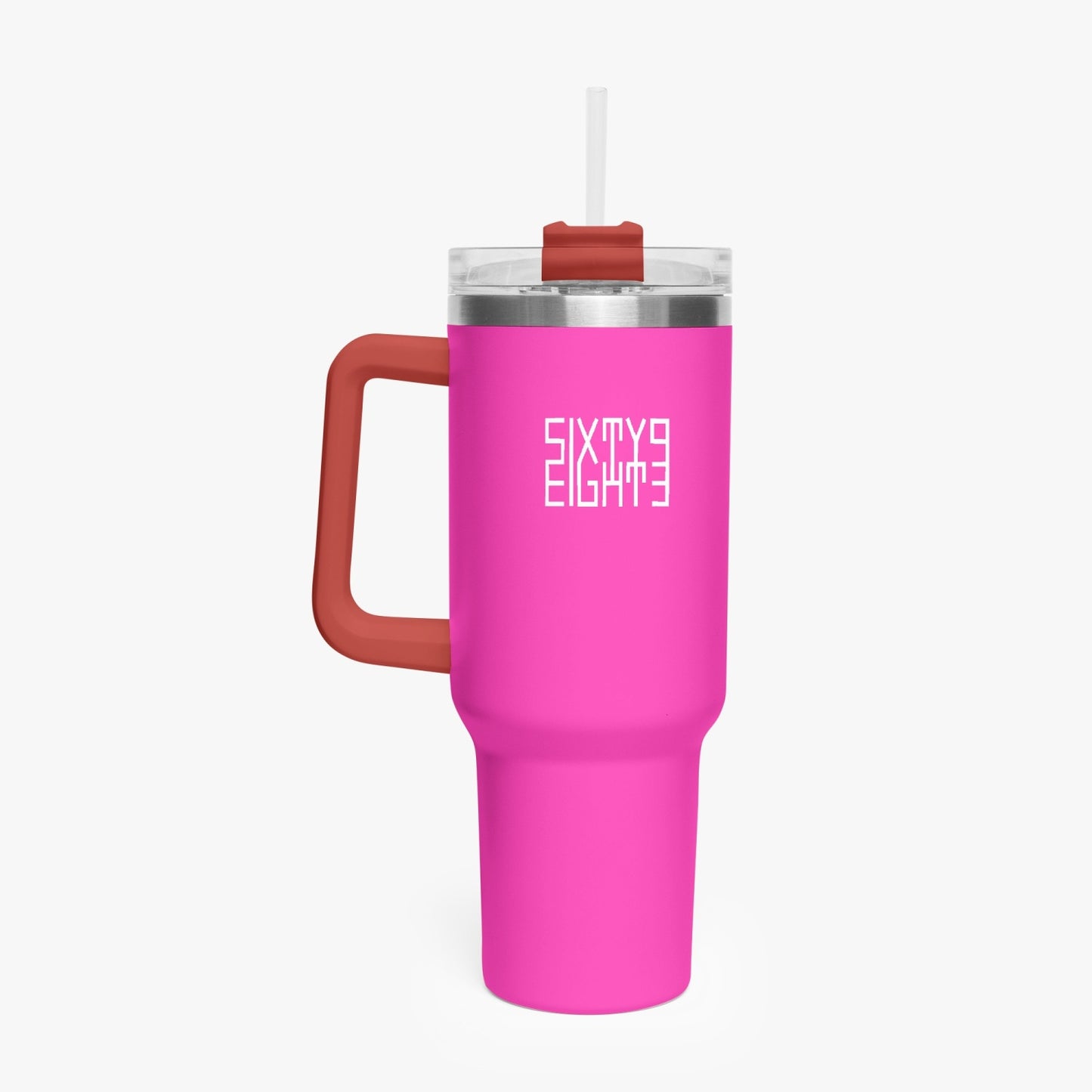 Sixty Eight 93 Logo White Fuchsia 40oz Hydrator Tumbler Cup