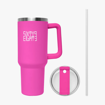 Sixty Eight 93 Logo White Fuchsia 40oz Hydrator Tumbler Cup