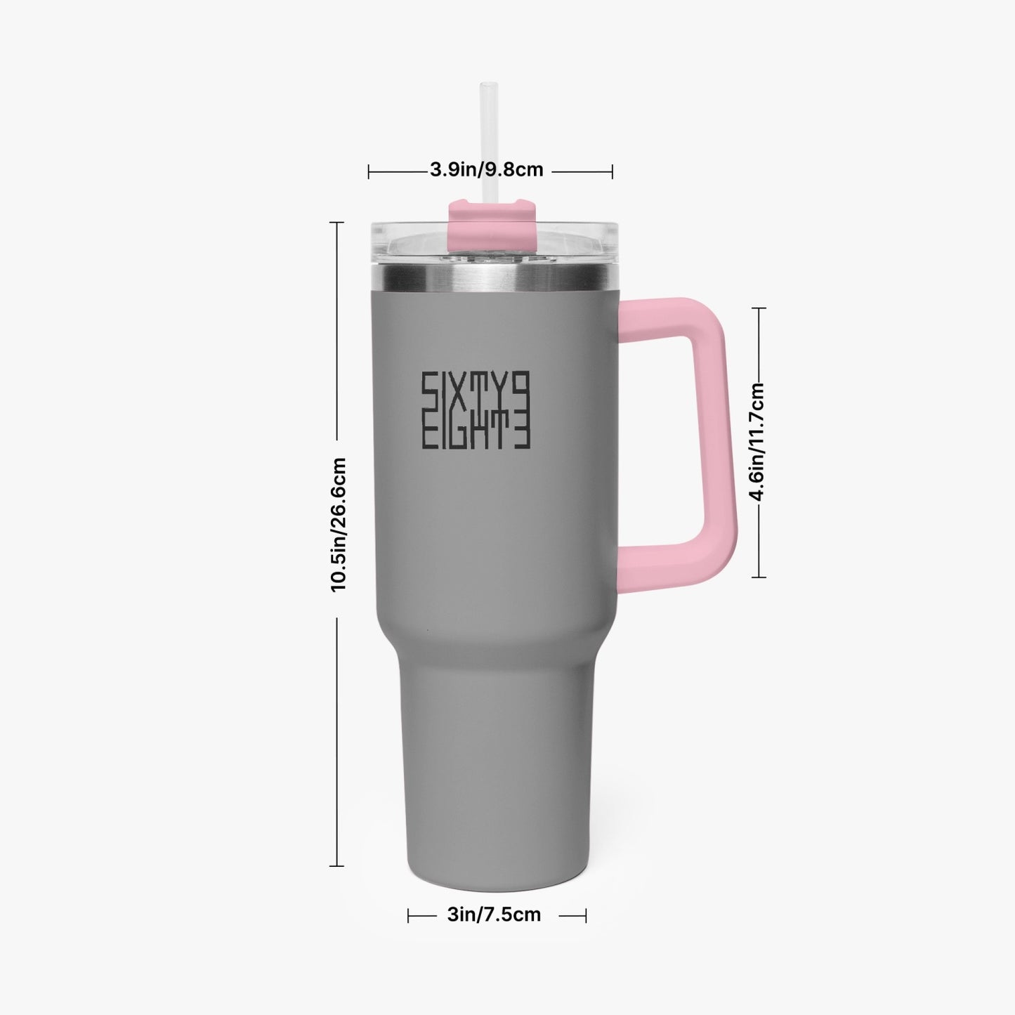 Sixty Eight 93 Logo Black Grey 40oz Hydrator Tumbler Cup