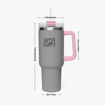 Sixty Eight 93 Logo Black Grey 40oz Hydrator Tumbler Cup