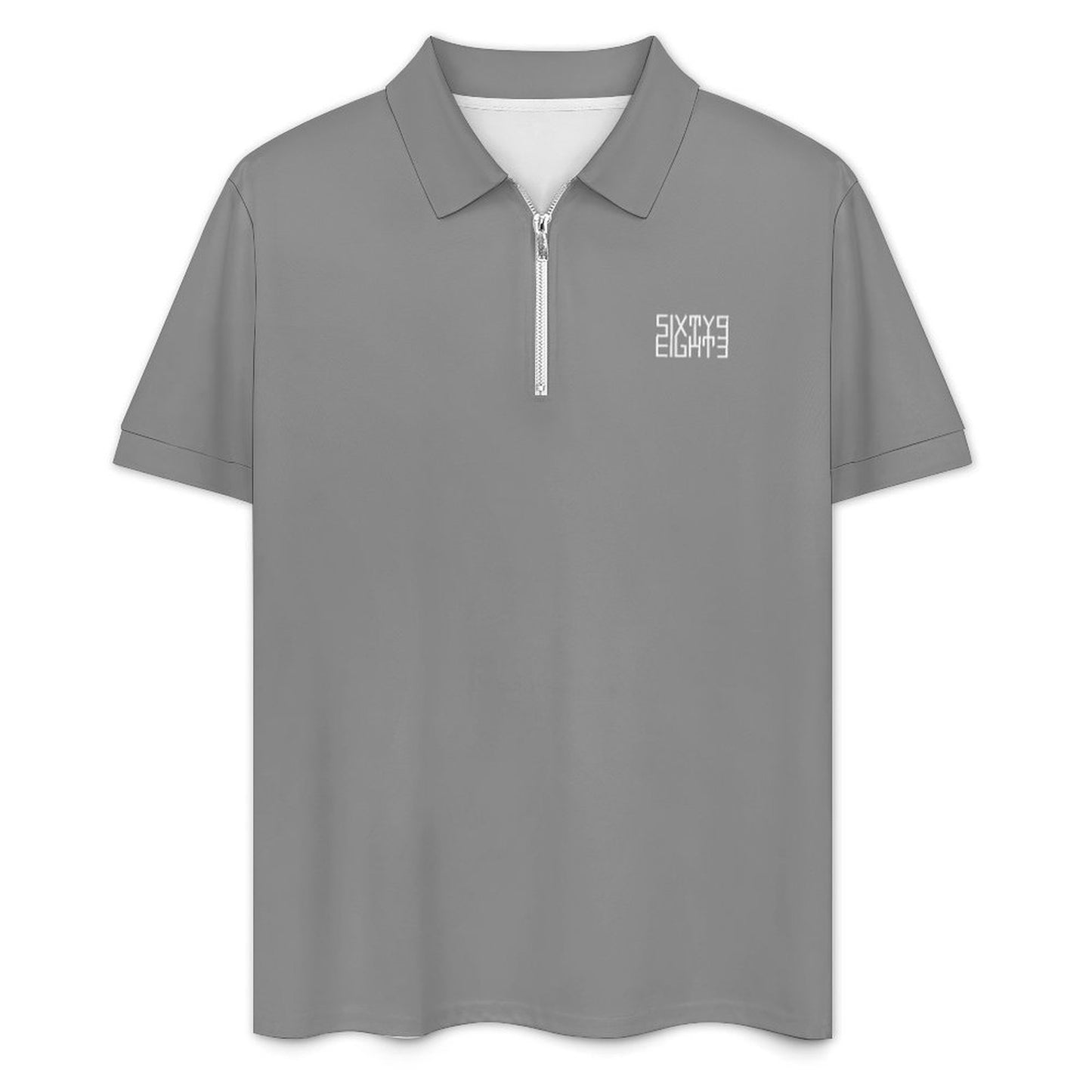 Sixty Eight 93 Men's Grey Zip-Up Polo Set