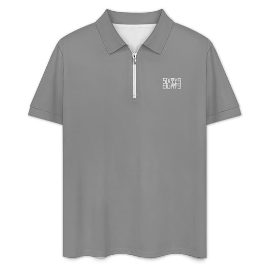Sixty Eight 93 Men's Grey Zip-Up Polo Set