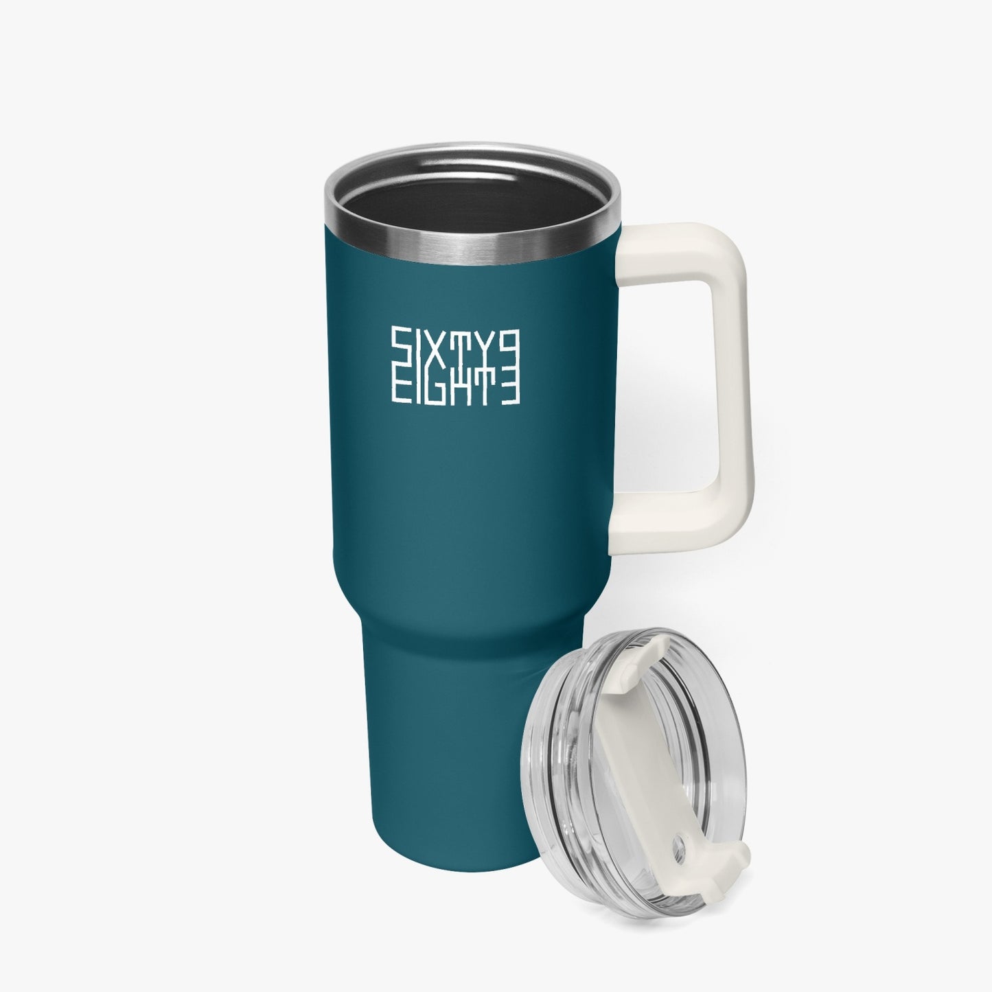 Sixty Eight 93 Logo White Dark Teal 40oz Hydrator Tumbler Cup