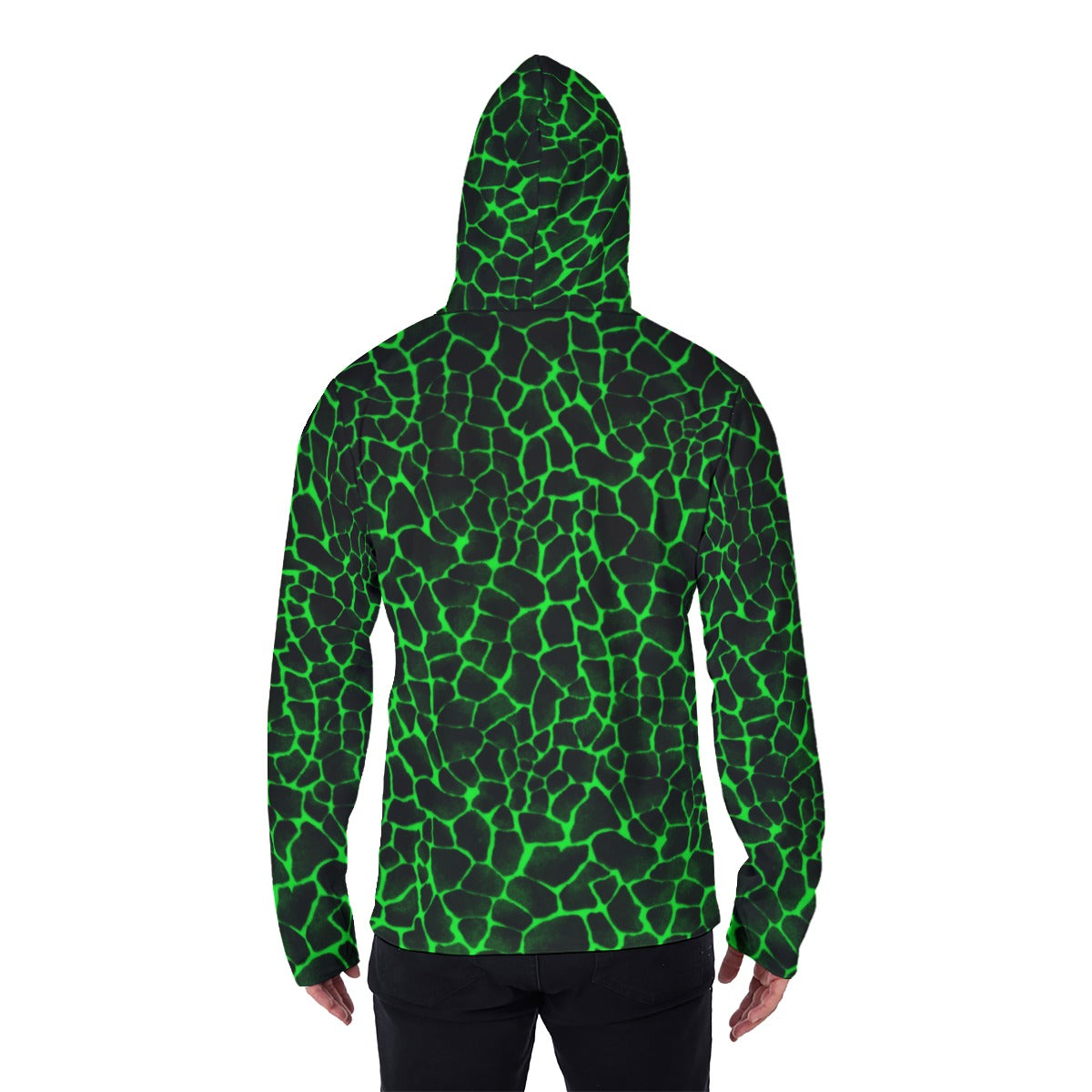 Sixty Eight 93 Boa Black Lime Men's Heavy Fleece Hoodie With Mask
