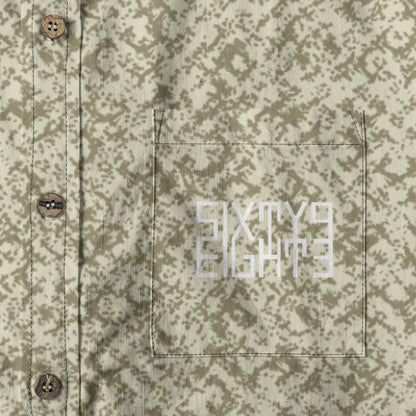 Sixty Eight 93 Logo White Pastel Gray & Grullo Cotton Button Up Shirt