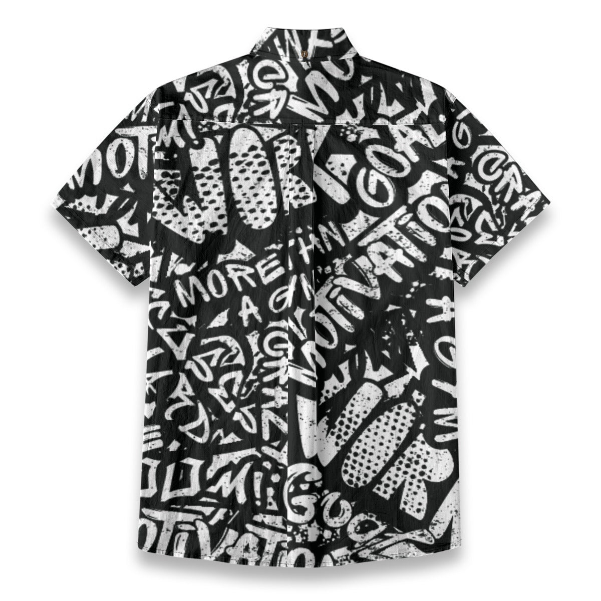 Sixty Eight 93 Logo White & Black Motive Cotton Button Up Shirt