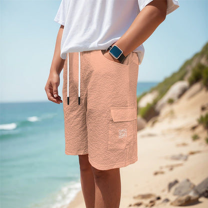 Sixty Eight 93 Logo White Peach Men's Cargo Shorts