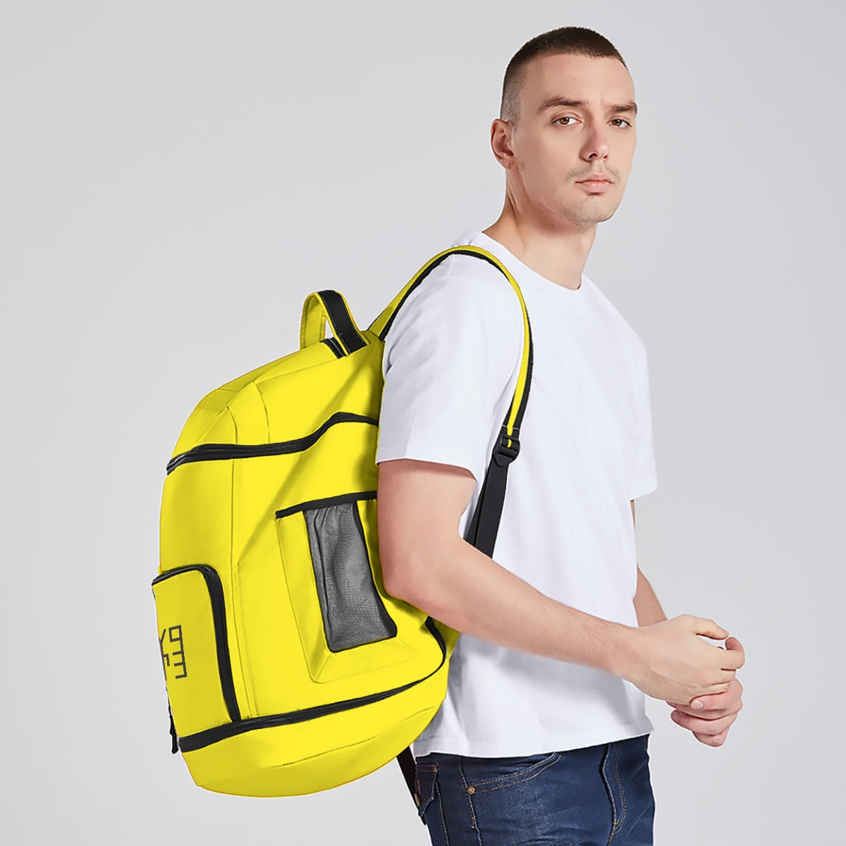 Sixty Eight 93 Logo Black Lemonade Multifunctional Oxford Backpack