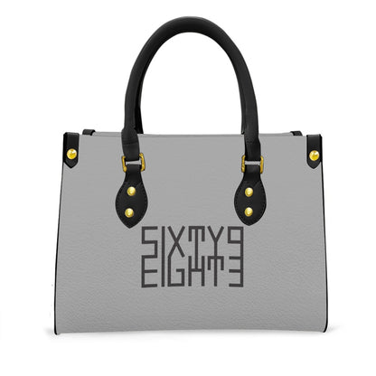 Sixty Eight 93 Logo Black Grey Women's Tote Bag With Black Handle
