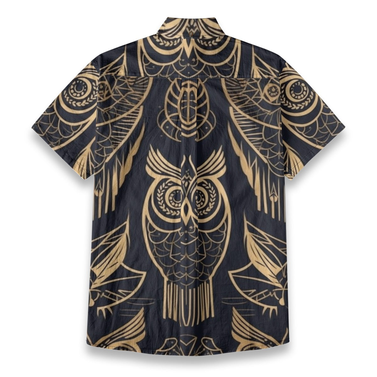 Sixty Eight 93 Logo White Desert Sand Owl Cotton Button Up Shirt