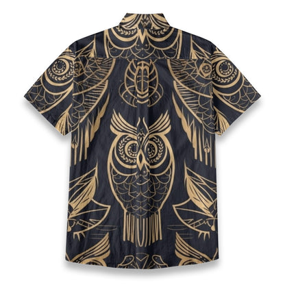 Sixty Eight 93 Logo White Desert Sand Owl Cotton Button Up Shirt
