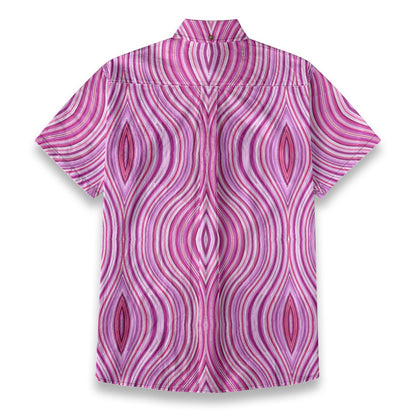 Sixty Eight 93 Logo White Twilight Magenta Lace Cotton Button Up Shirt