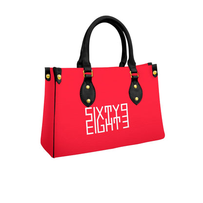 Sixty Eight 93 Logo White Red Women's Tote Bag With Black Handle